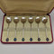 Vintage Sterling Silver Teaspoon Set of 6 Opal Decorated Case