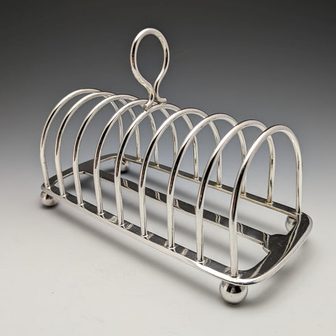 Around 1900 British Antique Silver Plate Large Toast Rack 438g