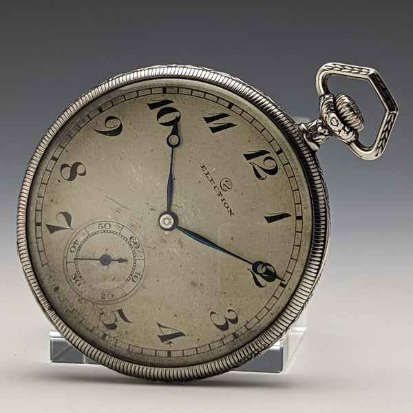 Antique ELECTION pocket watch silver side open face works well