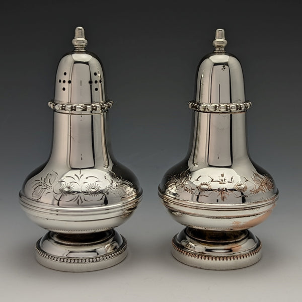 英国ヴィンテージ シルバープレート 調味料入れ ペア