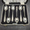 1958 British vintage sterling silver teaspoon set of 6 in a case