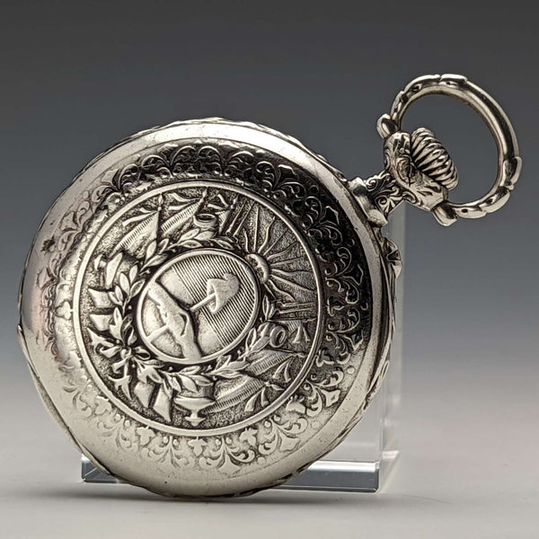 Around 1906 Antique Longines pocket watch silver side open face works well