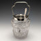 Tarro para mermelada de cristal tallado antiguo británico con tapa de plata chapada y cuchara
