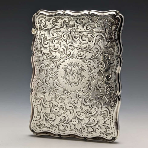 1900 British Antique Sterling Silver Thick Card Case 106g