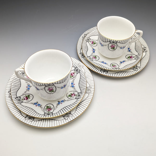Around 1920 English Sherry teacup trio pair