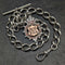 Cadena Albert de plata de ley antigua británica de alrededor de 1900, 52 g, con colgante de medalla de plata de ley