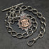 Cadena Albert de plata de ley antigua británica de alrededor de 1900, 52 g, con colgante de medalla de plata de ley