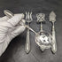 French antique sterling silver handle hors d'oeuvre cutlery set in case