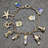British vintage sterling silver charm bracelet 21g