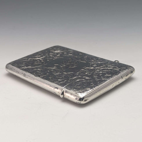 1900 British antique sterling silver card case 79g Henry Pope