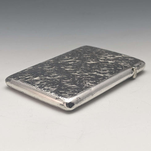 1900 British antique sterling silver card case 79g Henry Pope