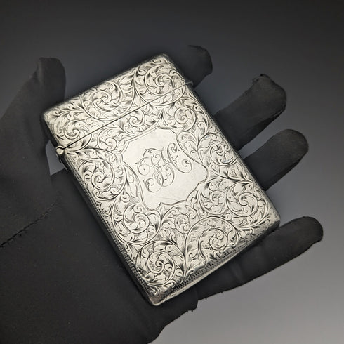 1900 年英國古董純銀名片夾 79 克 Henry Pope