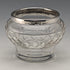 1923 British antique cut glass salt cellar pure silver decoration 61g