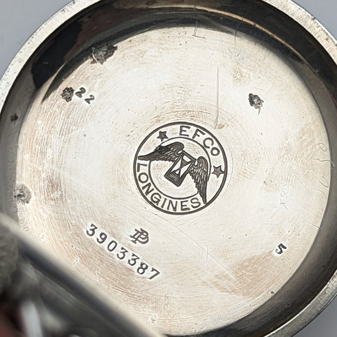 1921年頃 アンティーク ロンジン 懐中時計 シルバープレート オープンフェース 動作良好