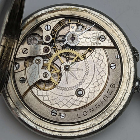 1921年頃 アンティーク ロンジン 懐中時計 シルバープレート オープンフェース 動作良好