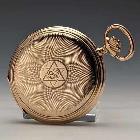 1913年頃 アンティーク ロンジン 懐中時計 金張りハンターケース Cal19.74N 動作良好