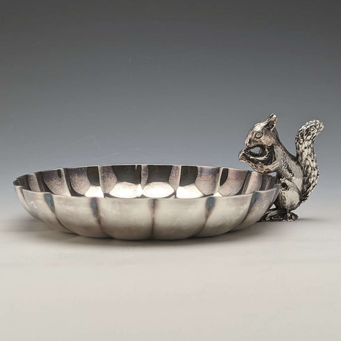 British Vintage Silver Plated Squirrel Decorated Bonbon Dish 297g
