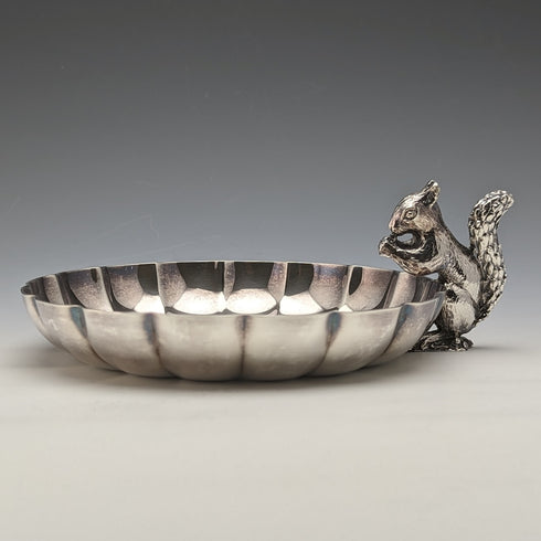 英國復古鍍銀松鼠裝飾糖果盤 297 克