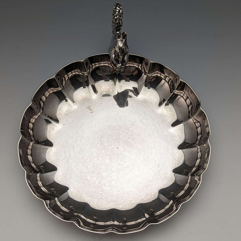 British Vintage Silver Plated Squirrel Decorated Bonbon Dish 297g