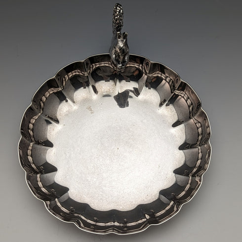 英國復古鍍銀松鼠裝飾糖果盤 297 克