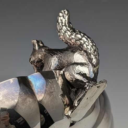 英國復古鍍銀松鼠裝飾糖果盤 297 克