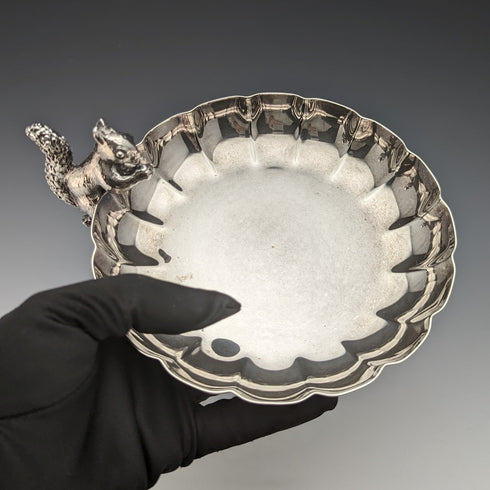 英國復古鍍銀松鼠裝飾糖果盤 297 克