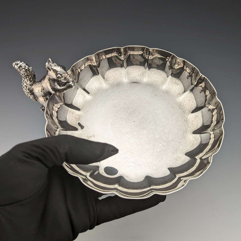 British Vintage Silver Plated Squirrel Decorated Bonbon Dish 297g