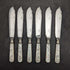 1930 British Vintage White Mother of Pearl Handle Dessert Cutlery Set 6x2 in Leather Case