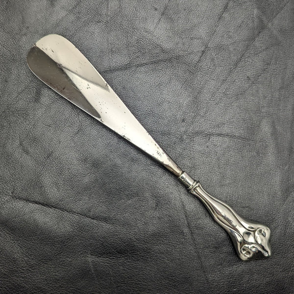 British Antique Sterling Silver Handle Shoehorn Shoehorn