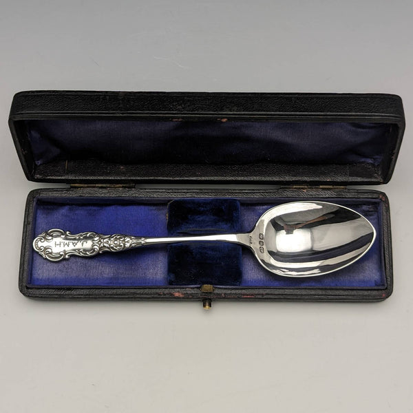 1896 British Antique Sterling Silver Spoon Case Joseph Gloster