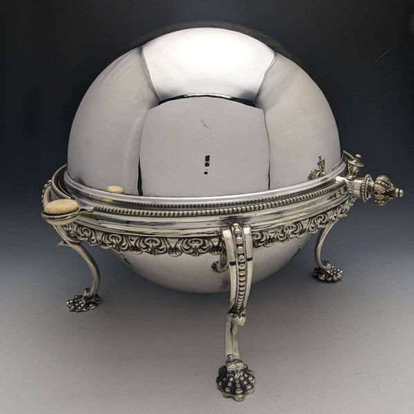 Around 1900 English antique silver plate breakfast dish MARTIN HALL