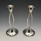 British vintage silver plate candle stand candlestick pair
