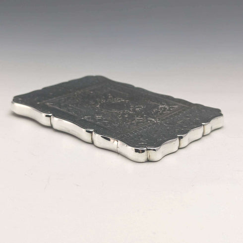 1867 British antique sterling silver card case Robert Thornton