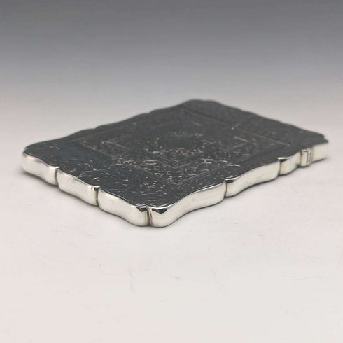 1867 British antique sterling silver card case Robert Thornton
