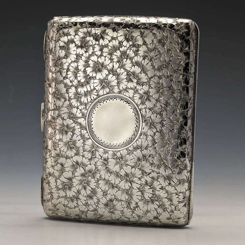 1897 British Antique Sterling Silver Card Case Double Door Frederick Marson