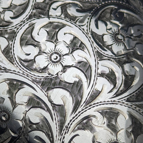 1907年 英国アンティーク 純銀製がま口型 チェーン付きパース Thomas Bishton