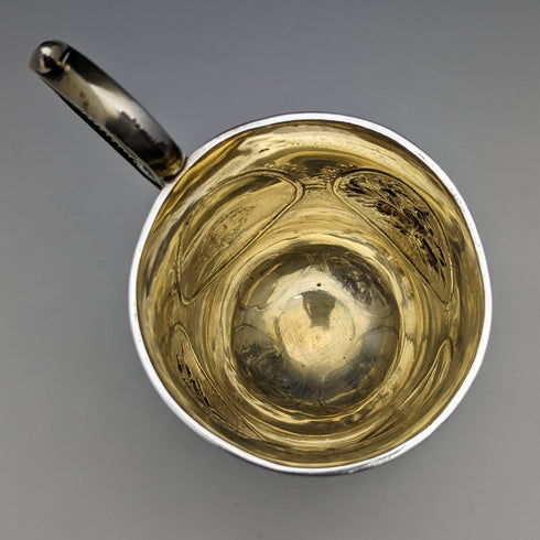 1867 年英國古董純銀金色裝飾花卉雕刻馬克杯 150 克