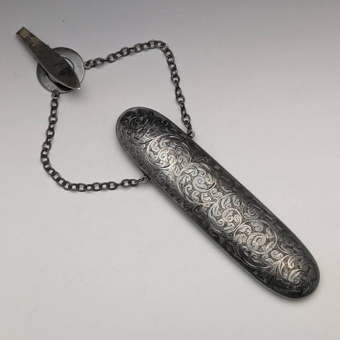 1900年 英国アンティーク 純銀シャトレーン ケース George Unite