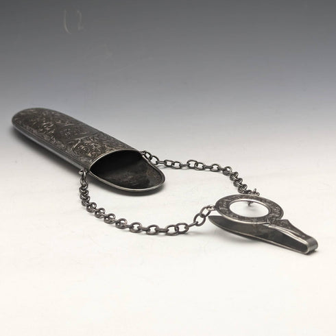 1900年 英国アンティーク 純銀シャトレーン ケース George Unite