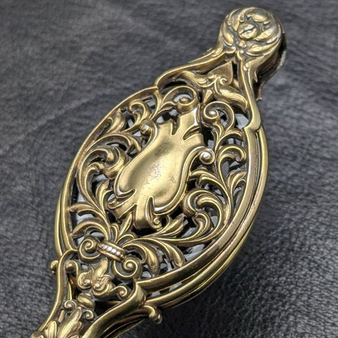 米国アンティーク 純銀ゴールドメッキ 携帯用折りたたみ式眼鏡 ロニエット