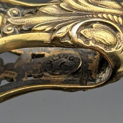 米国アンティーク 純銀ゴールドメッキ 携帯用折りたたみ式眼鏡 ロニエット