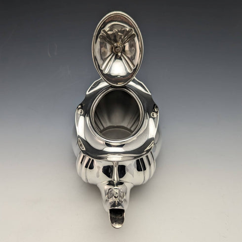 1914年 英国アンティーク 純銀製ティーポット 390g RF Mosley