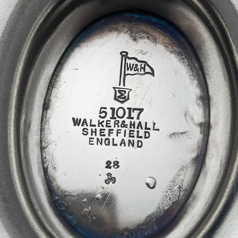 1902 年英國古董銀盤大籃子 Walker and Hall