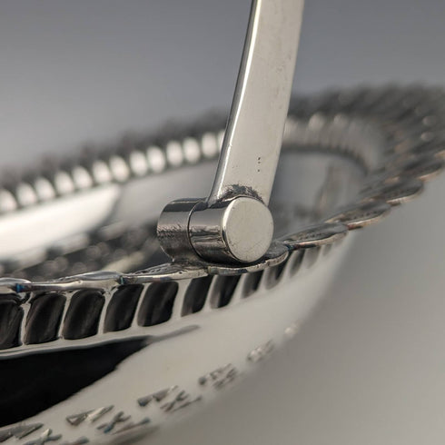 1902 年英國古董銀盤大籃子 Walker and Hall