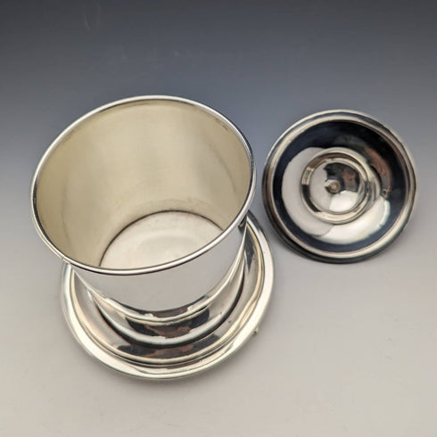 英国アンティーク シルバープレート製 ビスケットバレル Henry Atkin