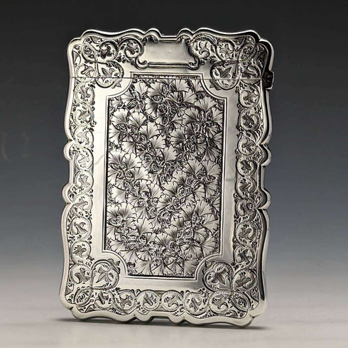 1878年 英国アンティーク 純銀製カードケース 61g Frederick Marson