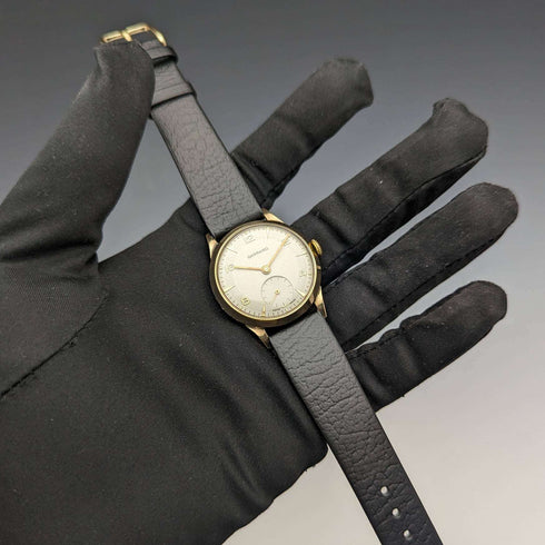 1955 英國復古 Garrard K9 純金錶殼紳士手錶原裝盒內完好