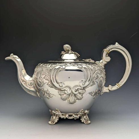 1840 年代英國古董鍍銀茶壺 654 克 Roberts and Hall