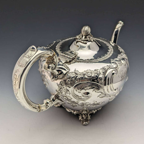 1840 年代英國古董鍍銀茶壺 654 克 Roberts and Hall