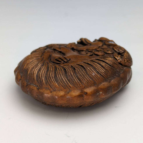 Japanese vintage dragon wooden netsuke